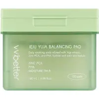 Vvbetter Jeju Yuja Balancing Toner Pads - met Zinc PCA, Exfoliërend met PHA, Voor Acnegevoelige Huid (120pads)