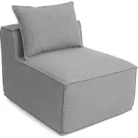 MCW Fauteuil/accessoires voor bank -O54, loungefuteuil gestoffeerd middenstuk, stof/textiel (300 g/m²) 63x75x97 cm ~ lichtgrijs