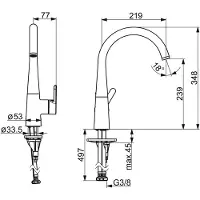 Hansa Designo - Keukenkraan, geborsteld staal 5101228380