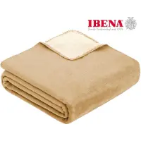Ibena Uni Plaid Ibena Sorrento Doubleface Creme/Wolwit