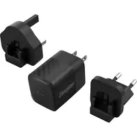Energizer A20MU Multi Plug Oplader - Reisstekker (US, UK, EU) | 20W - 4A (Zwart)