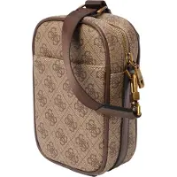 GUESS Schoudertas 'MILANO CROSSBODY MICRO' beige / chocoladebruin