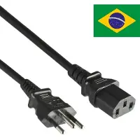 DINIC C13 (recht) - Type N / Brazilië (recht) stroomkabel | 3x 1,00mm | zwart | 5 meter