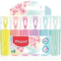 Maped FLUO PEPS PASTEL HIGHLIGHTER 6PK