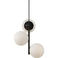 Nordlux Hanglamp Lilly 3-lichts zwart met witte bol