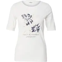 s.Oliver Shirt violetblauw / zilver / offwhite