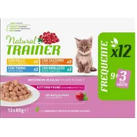 NATURAL TRAINER Kitten & Young natvoer voor kittens - 12 x 85 g Mixpakket (4 Soorten)
