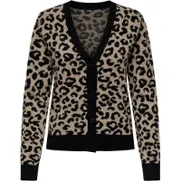 ONLY Gebreid vest 'ONLLeo' beige gemêleerd / zwart
