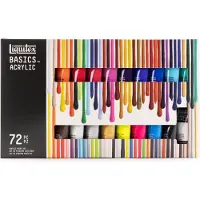 LIQUITEX 3699401 Basics Acrylverf Set – 72 x 22 ml Tubes | Kunstenaars Acrylverf | Middelmatige Viscositeit | Lichtechte Kleuren voor Schilderen, Canvas & Hobby