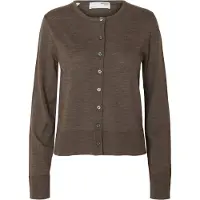 Selected Gebreid vest 'SLFThea' donkerbruin