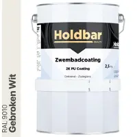 Holdbar Zwembadcoating Gebroken Wit (RAL 9010) 2,5 kg