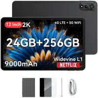 Blackview MEGA 2 Android 15 Tablet - 4G LTE+WiFi - 12 Inch - 24GB+256GB - Widevine L1 - 9000mAh - Grijs