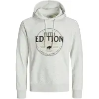 JJ REBEL Sweatshirt 'JREBLASSE' sand / zwart / wit gemêleerd