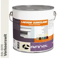 Afinol Zijdeglans Lakverf Verkeerswit (RAL 9016) 2,5 liter