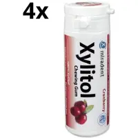 Miradent Xylitol Kauwgom | Cranberry | 4 x 30 stuks | Voordeelverpakking