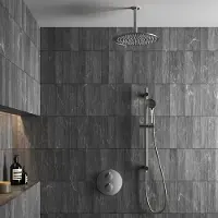 Saniclear Exclusive inbouw regendouche 20cm rond met plafondarm, 3 standen handdouche en glijstang RVS