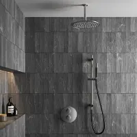 Saniclear Exclusive Pro inbouw regendouche 20cm rond met plafondarm en glijstang RVS