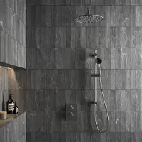 Saniclear Exclusive inbouw regendouche 20cm met wandarm, 3 standen handdouche en glijstang RVS