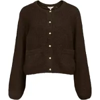 Object Gebreid vest 'OBJSAGGIA' chocoladebruin