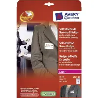 Avery Zelfklevende naambadges L4787-20 afneembaar A4 Blauw, wit 80 x 50 mm 20 Vellen à 10 Etiketten