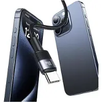 Usams USB-C naar USB-C kabel, 60W, 1,2 meter. Aluminium datakabel, Sy Series, modelnummer Sj724Usb01 (Us-Sj724)