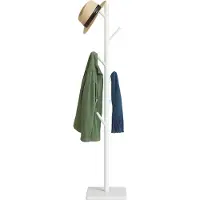 Relaxdays 10051396_49, Vloermodel, Hout, 8 haken, Wit, Hout, 24 kg