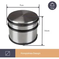 Perel Deurstopper | | 7,5 cm x Ø 9 cm (RVS, Rubber)