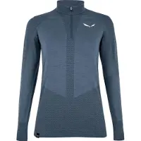 Salewa - Women's Zebru Medium Warm AMR Half Zip Tee - Merino-ondergoed 34, blauw