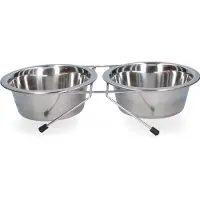 Holland Animal Care Futter- und Trinknapf aus Edelstahl mit Ständer Ø 16cm 0,75 l