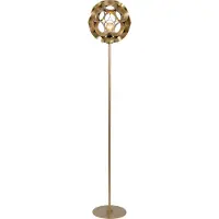 Lucide HANNELORE - Vloerlamp - Ø 30 cm - 1xE27 - Mat Goud / Messing