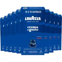 Lavazza Crema e Gusto Classico - 100 Nespresso Cups - Koffie Blend van Arabica & Robusta - Intensiteit: 12/13 - 10 x 10 Aluminium Capsules