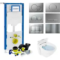 Geberit up320 toiletset compleet | inbouwreservoir | bws design randloos wit | met drukplaat | set 78