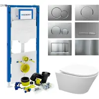 Geberit UP320 Toiletset set37 Wiesbaden Vesta Rimless Mat wit met Sigma drukplaat