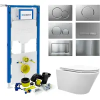 Geberit up320 Toiletset Vesta Tornado Flush Rimless | Met Zitting | Sigma Drukplaat