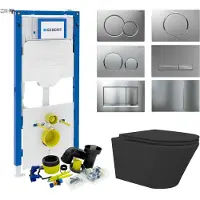 Geberit up320 toiletset vesta tornado flush rimless | met zitting | mat zwart | sigma drukplaat