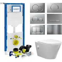 Geberit up320 toiletset bidesta | rimless | met bidetkraan | glans wit | sigma drukplaat