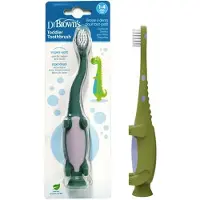 Dr browns Toddler Tandenborstel – Dino – Groen – 1 Stuk – Tandenborstel voor Peuters en Kinderen