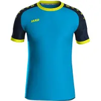Jako Iconic Shirt Korte Mouw Heren - Blauw / Marine / Fluogeel | Maat: 3XL