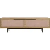 En.casa TV meubel Kvænangen 160x35,5x45 cm eikenkleurig zwart en rotan look []