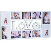 Relaxdays fotolijst LOVE - 10 foto‘s - collagelijst - wandmontage - galerijlijst - collage wit