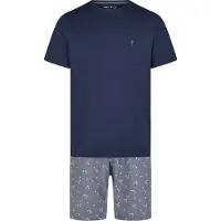 Phil&Co. Pyjama kort 'Lounge Dreams' donkerblauw / antraciet