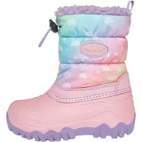 Playshoes Snowboots 'Regenbogen' blauw / groen / sering / oudroze