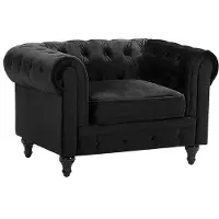Beliani Fauteuil fluweelstof zwart CHESTERFIELD