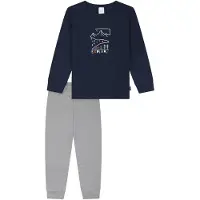 Schiesser Nachtkledij 'Boys World' navy / grijs gemêleerd