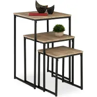 Relaxdays Salontafel, 3x bijzettafel (46 x 46 x 76 cm)