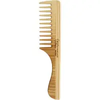 TEK Wooden Detangling Comb With Handle Wide Teeth