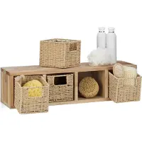 Relaxdays Rekken, Wandplank (61,5 x 18 x 16 cm)