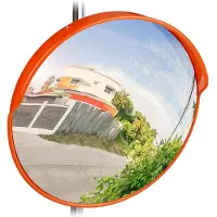 Relaxdays verkeersspiegel 45 cm - industriespiegel - veiligheidsspiegel rond - convexe - rood
