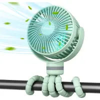 MOMCOZY Accuventilator Groen Zwenkbaar, Met accu, Met lamparmatuur