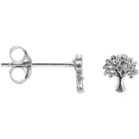 Karma Symbols oorbel M1527 Tree of Life Zilver